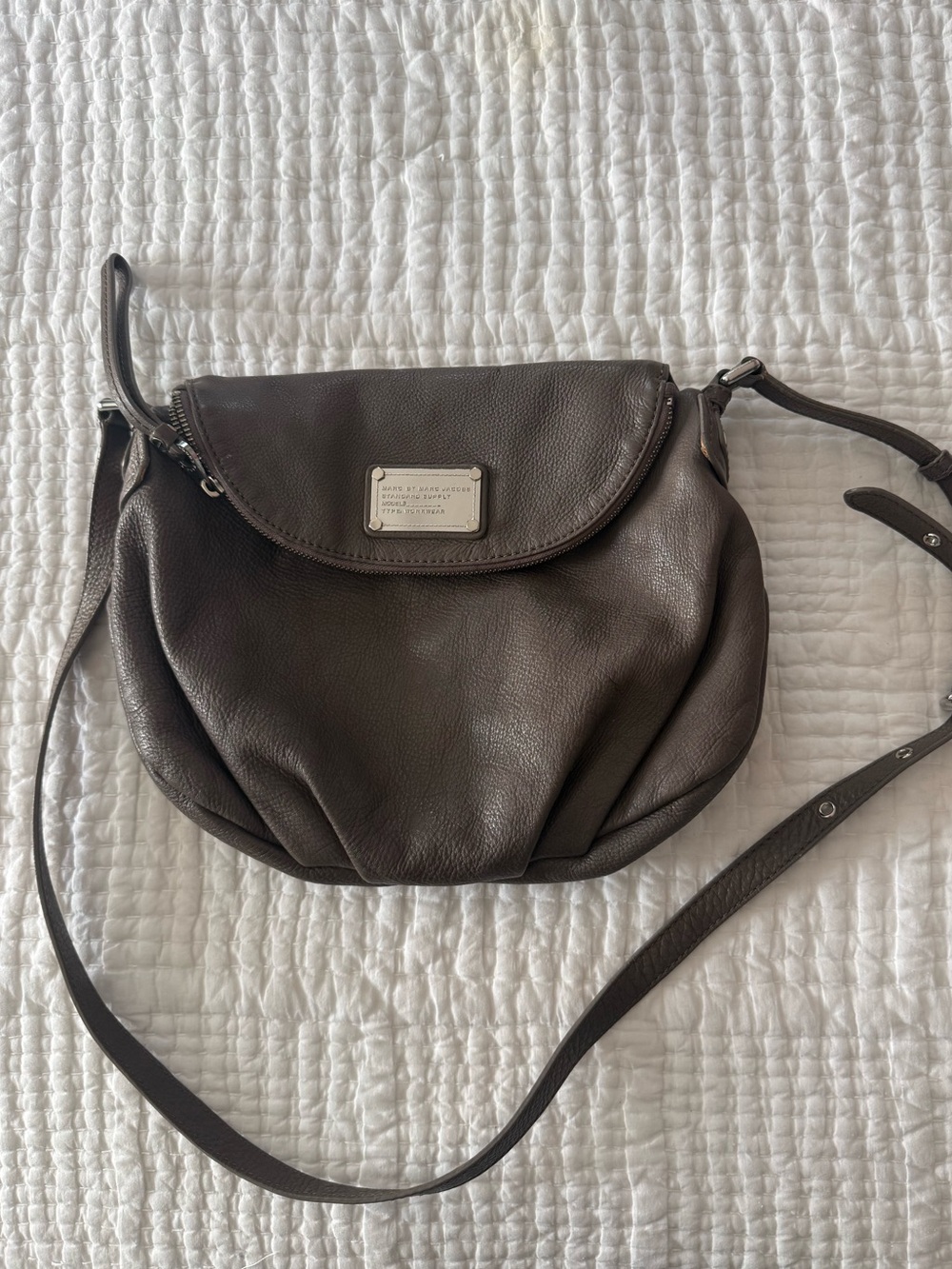 Marc by Marc Jacobs Grey Leather Crossbody Bag
